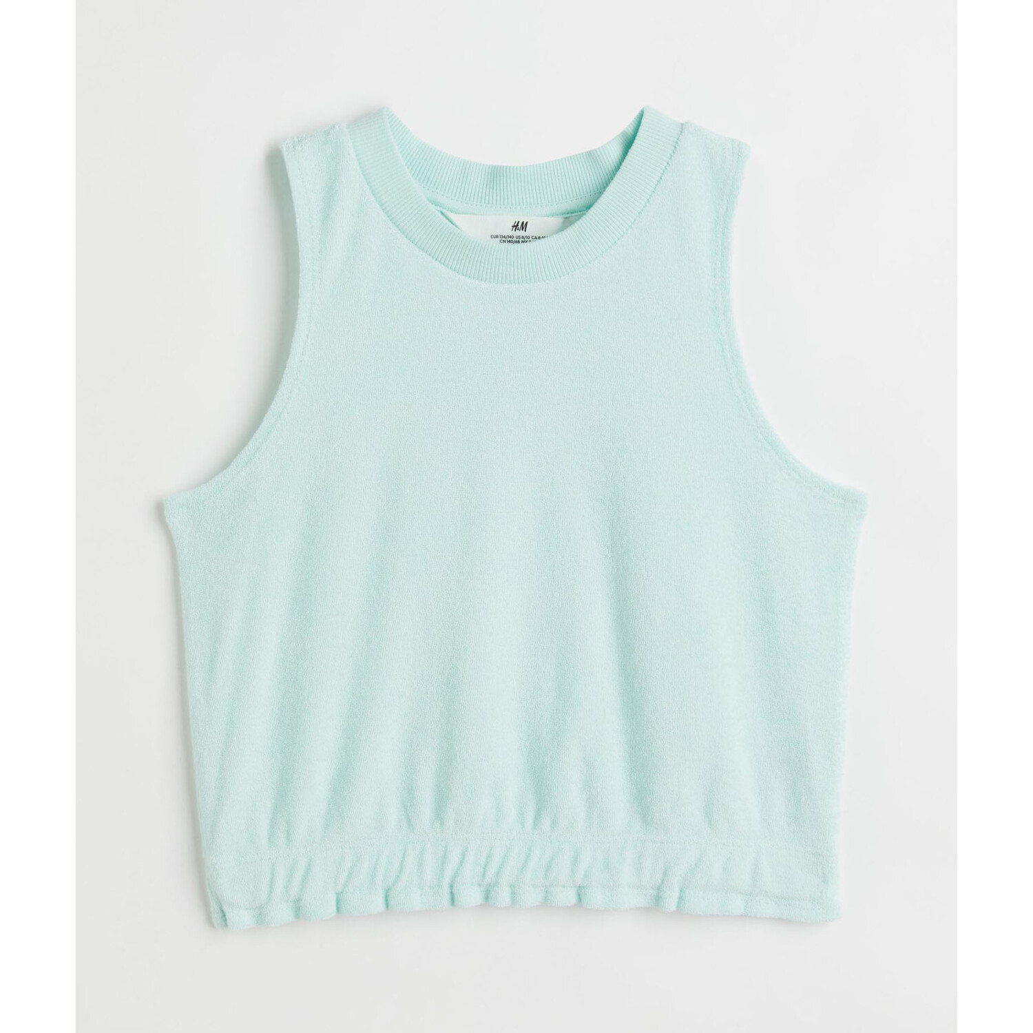 

Укороченный топ без рукавов H&M Solid-color, светло-бирюзовый