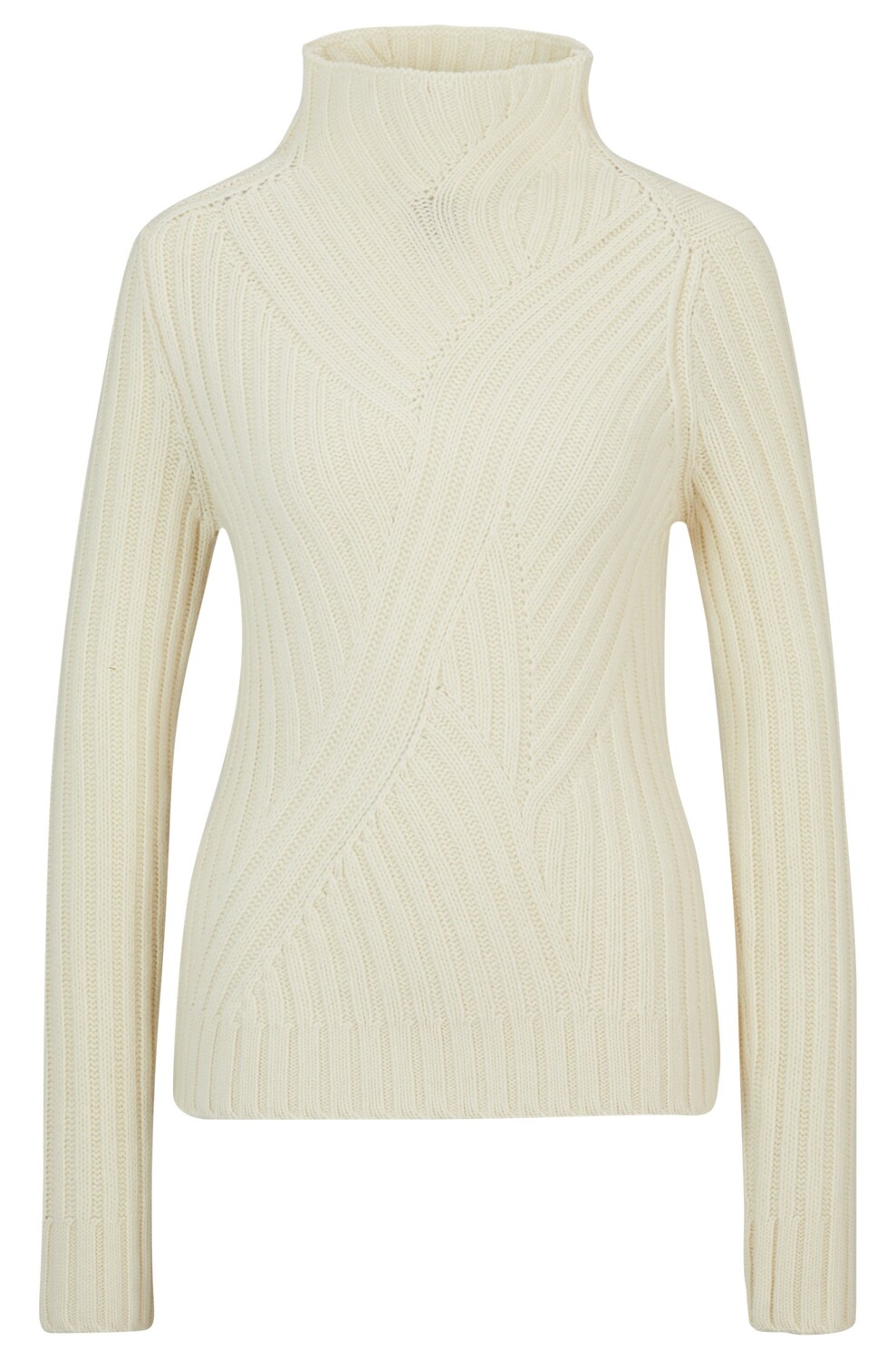 

Свитер Boss Funnel-neck In Virgin Wool And Cashmere, белый