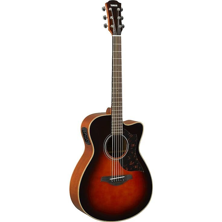 

Yamaha AC1M TBS Small Body, в разрезе, электроакустическая, верхняя дека из массива ситкинской ели AC1MTBS