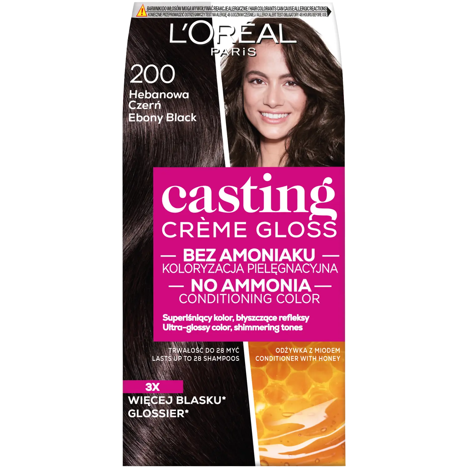 

L'Oréal Paris Casting Crème Gloss краска для волос 200 эбони черный, 1 упаковка