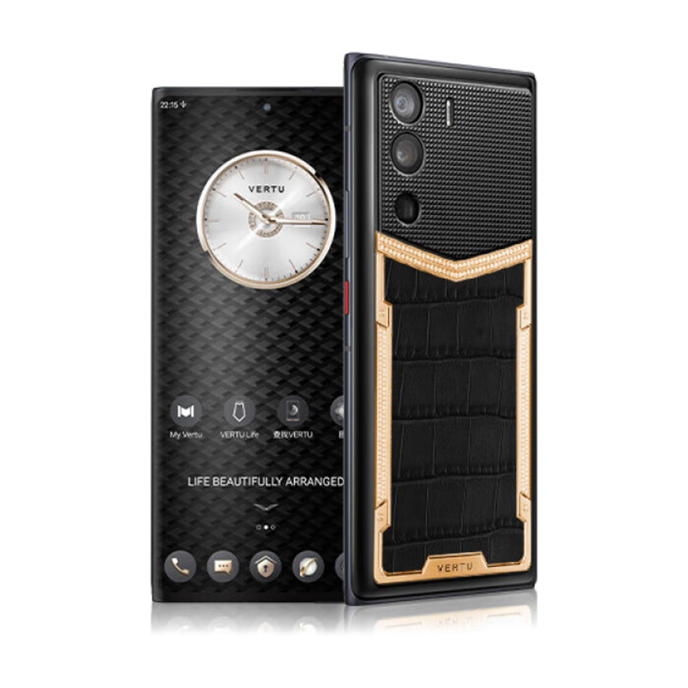 Смартфон Vertu Metavertu Black Alligator Gold &amp; Diamond, 18Гб/1Тб, 2 Nano-SIM, черный/золото