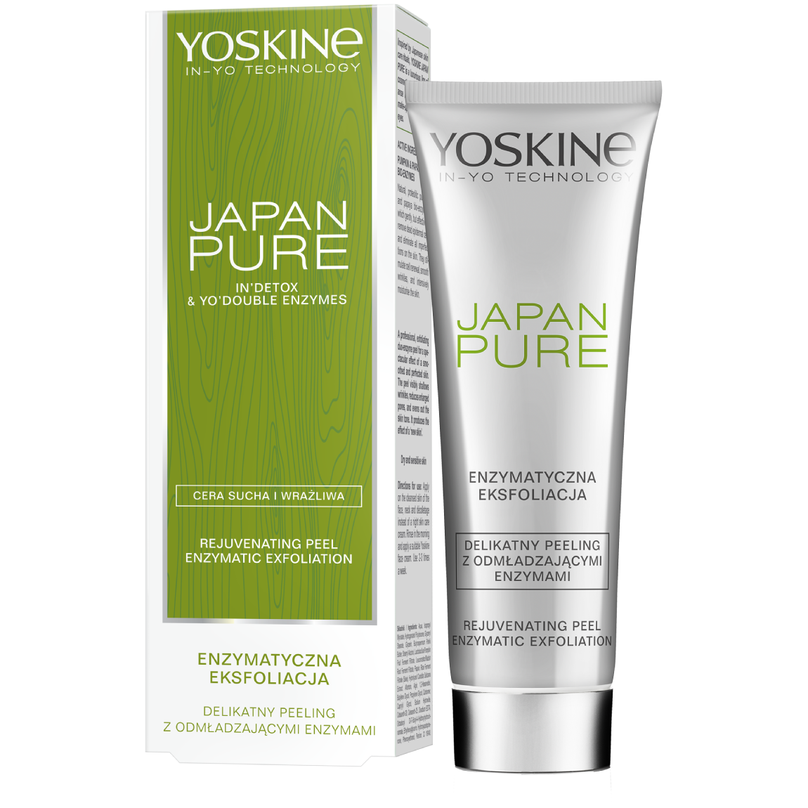 Yoskine Japan Pure Энзимный скраб для лица, 75 мл нежное отшелушивание ферментативный пилинг 75 мл yoskine japan pure