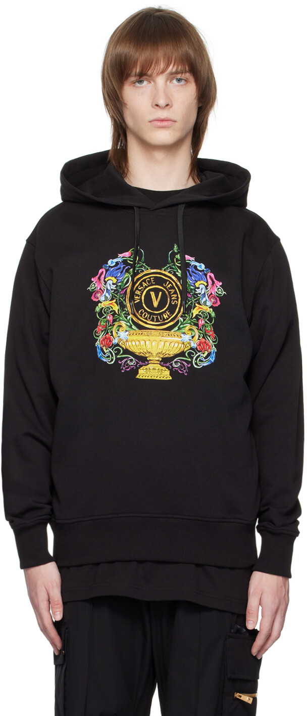 

Худи черного цвета с логотипом V-Emblem Garden Versace Jeans Couture, Черный