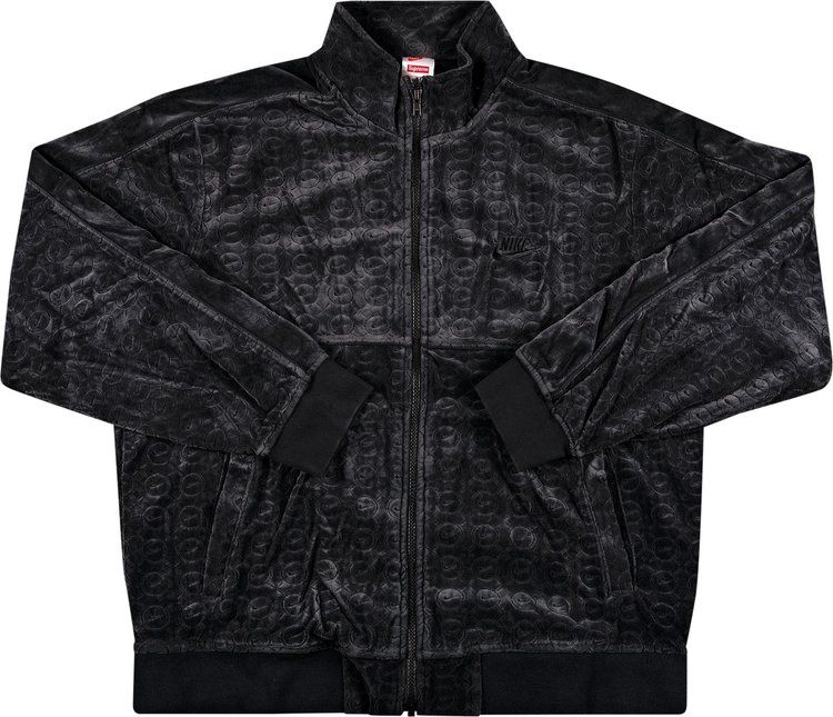 Куртка Supreme x Nike Velour Track Jacket 'Black', черный цена и фото