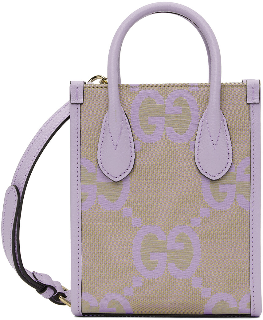 

Бежево-фиолетовая объемная сумка Mini Jumbo GG Gucci