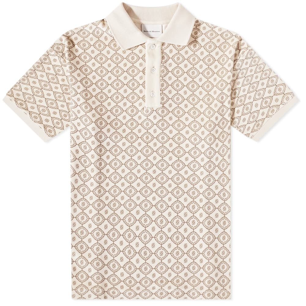 

Футболка Drôle de Monsieur Monogram Velvet Polo, Белый