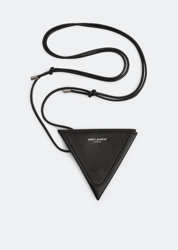 

Кошелек SAINT LAURENT Triangle coin purse necklace, черный