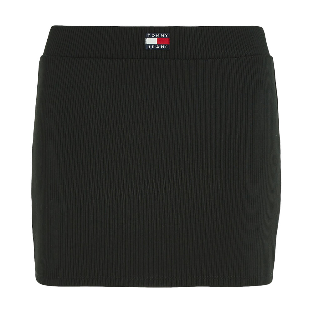 

Юбка Tommy Jeans by Tommy Hilfiger Ribbed Badge Mini, черный