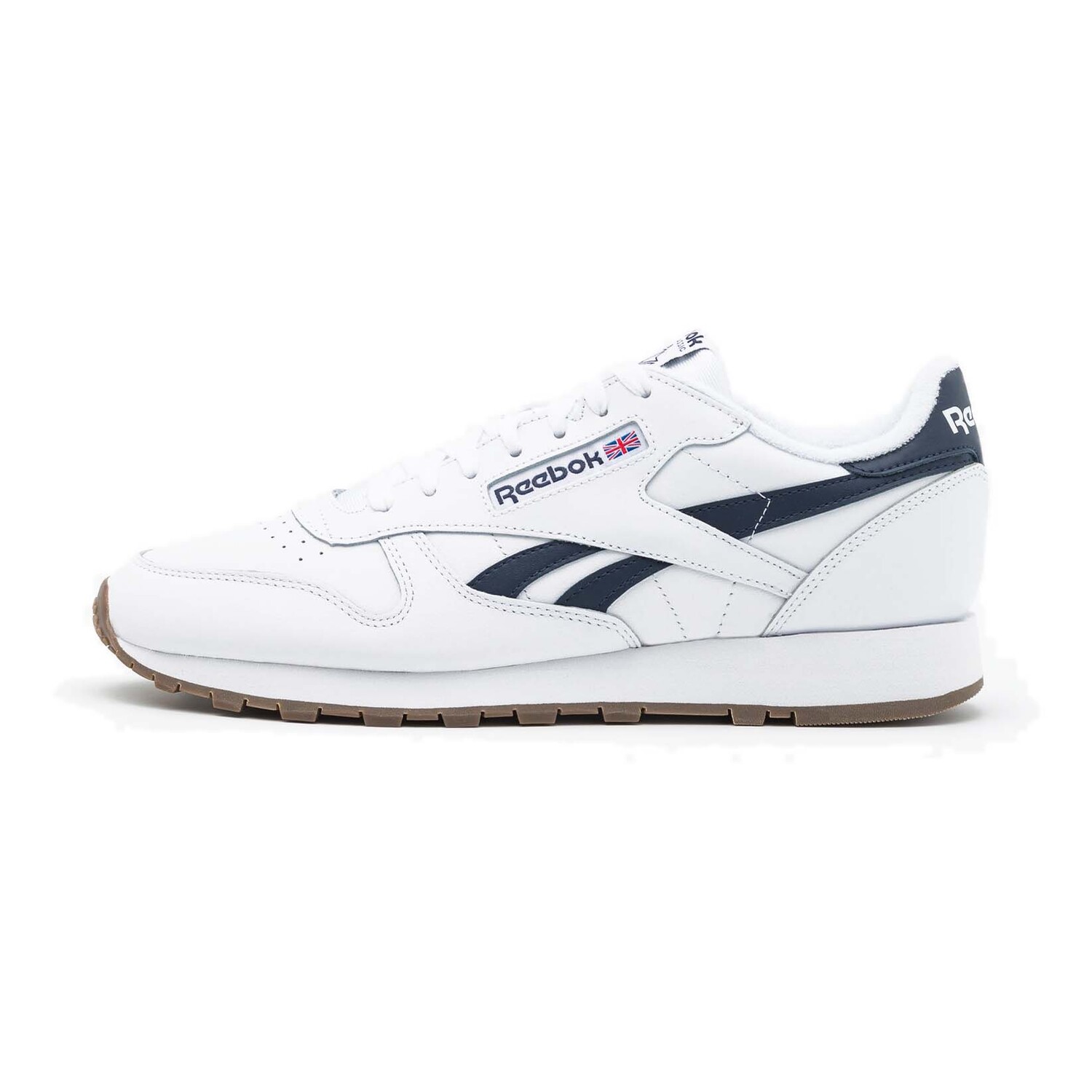

Кроссовки Reebok Classic Leather, белый / темно-синий