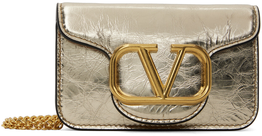 

Золотая сумка с цепочкой Micro Locò Valentino Garavani, Желтый
