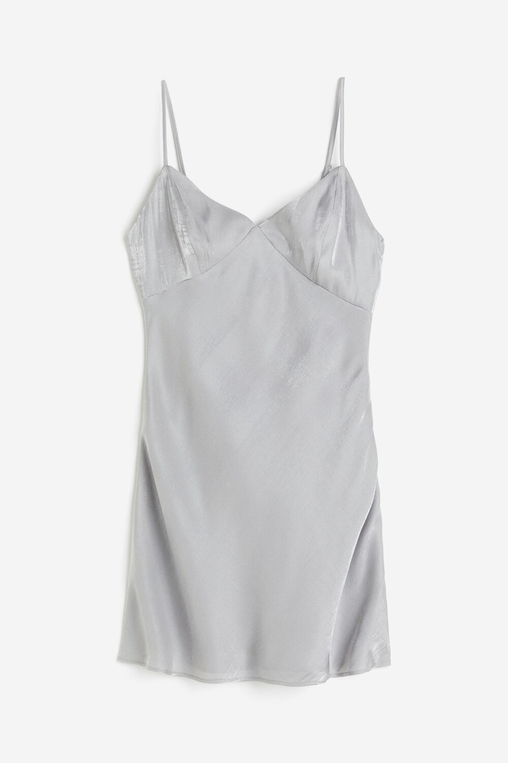 Платье H&M Satin Slip, светло-серый платье zara satin midi slip светло зеленый