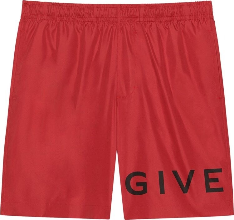 

Шорты Givenchy Logo Printed Swim Shorts 'Vermillon', красный