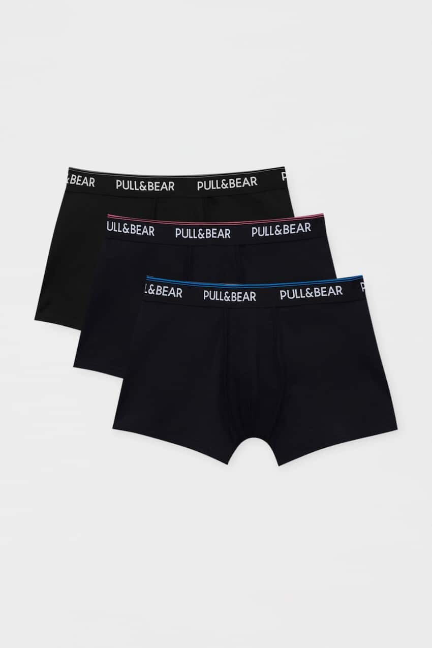 

Набор из 3 боксеров в полоску с логотипом Pull&Bear