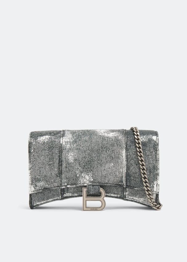 

Кошелек BALENCIAGA Hourglass chain wallet, серый