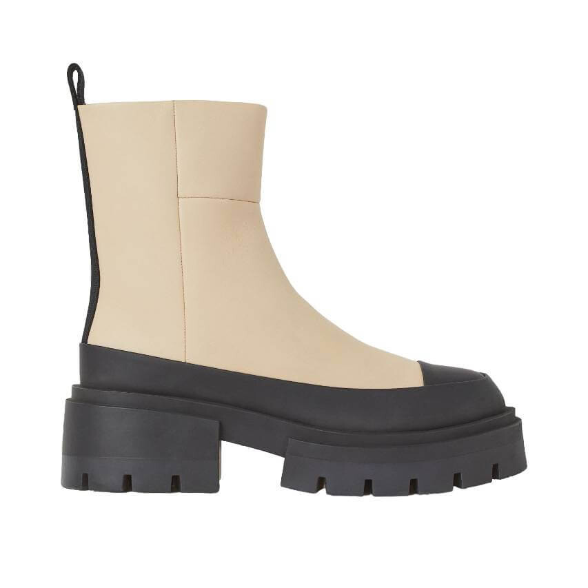 

Ботинки H&M Leather Chunky, светло-бежевый