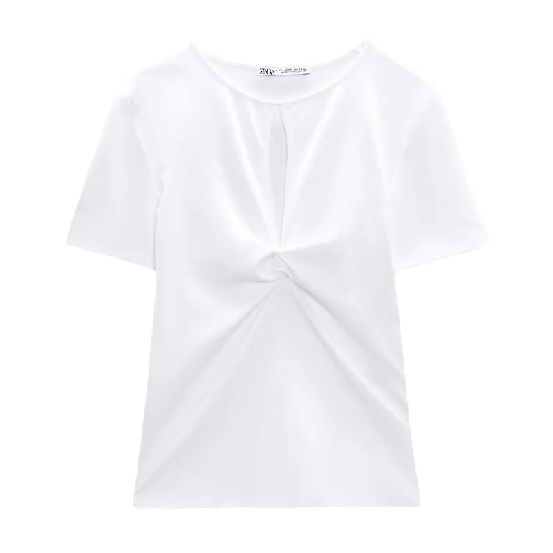 

Футболка Zara Cut-out Knotted, белый