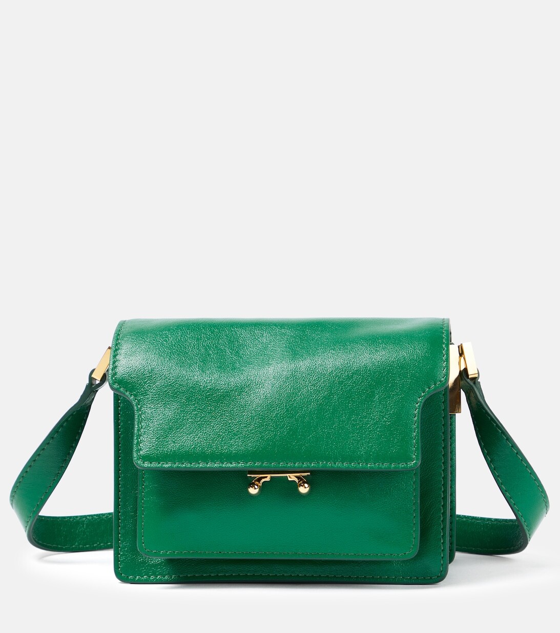 

Кожаная сумка через плечо Trunk Mini Marni, зеленый