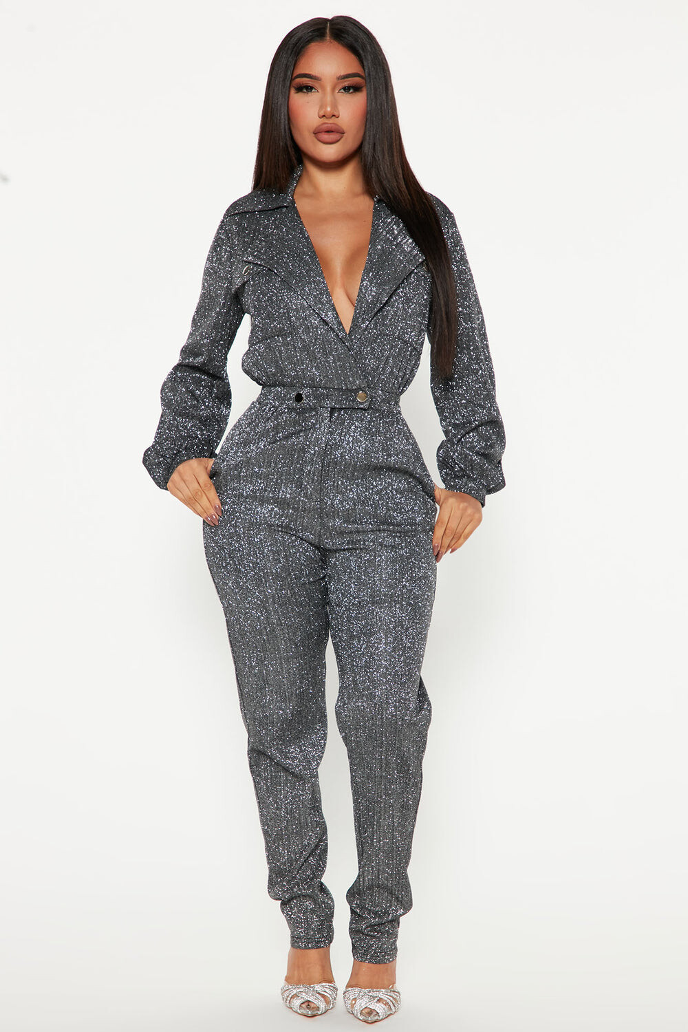 

Комбинезон Fashion Nova PJ10174NFN, серебряный