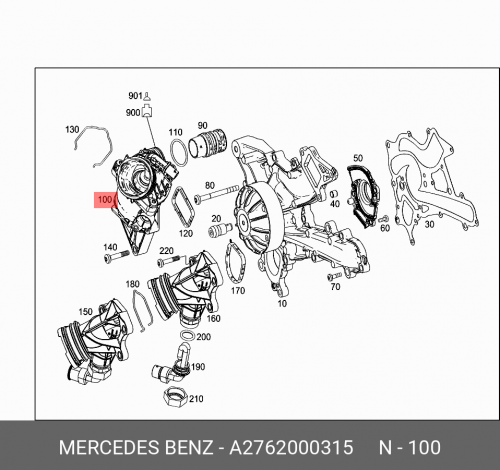 Термостат MERCEDES-BENZ A2762000315 автозапчасти a2700330202 bbmart 1 шт коленчатый подшипник оболочка для mercedes benz c300 w205 w212 w176 m270 m274 m133 2 0