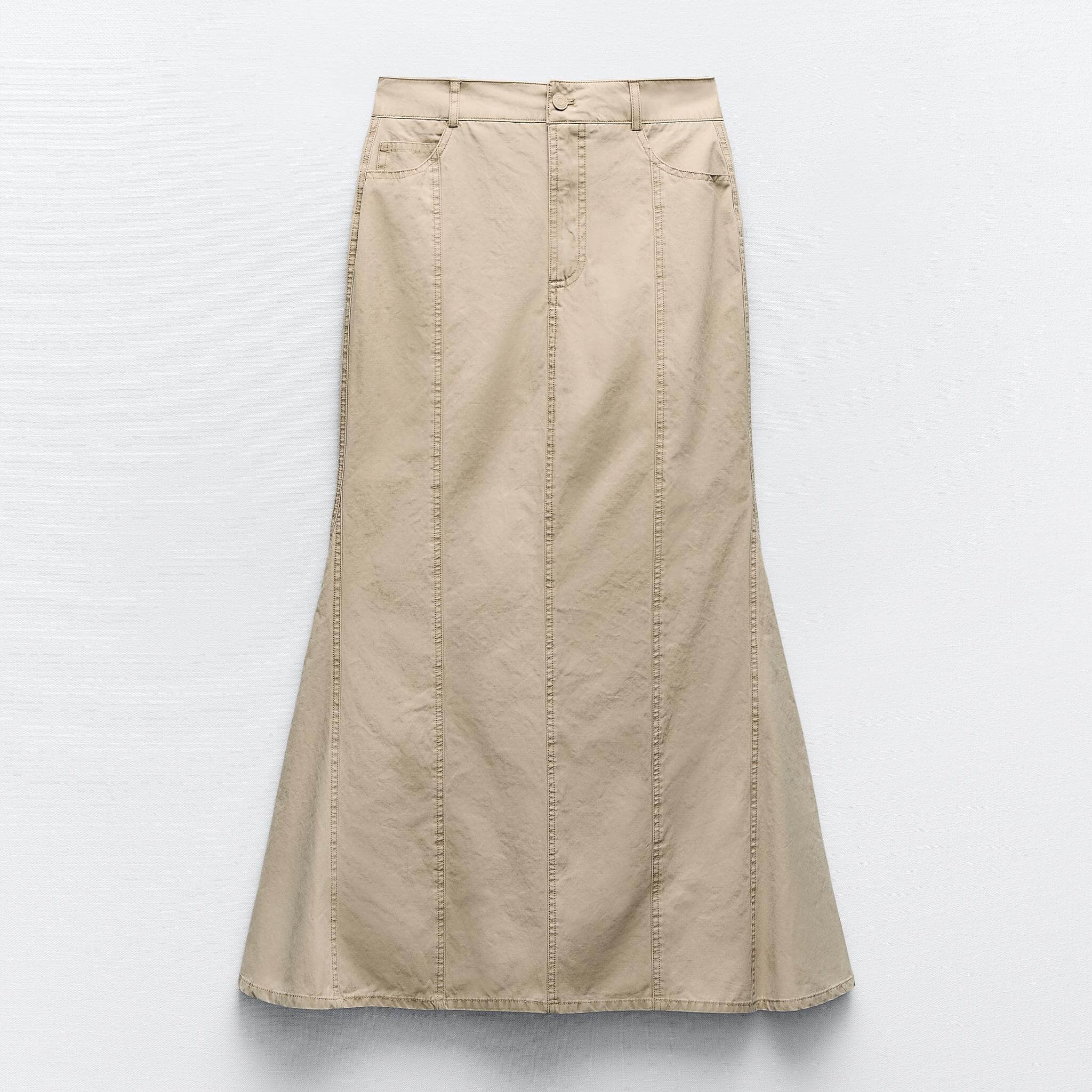 Юбка Zara Faded-Effect Long, светло-коричневый юбка шорты zara flowing светло коричневый