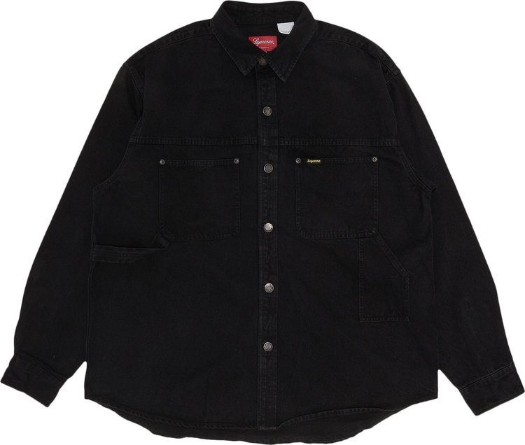 Рубашка Supreme Denim Painter Shirt 'Black', черный – заказать по