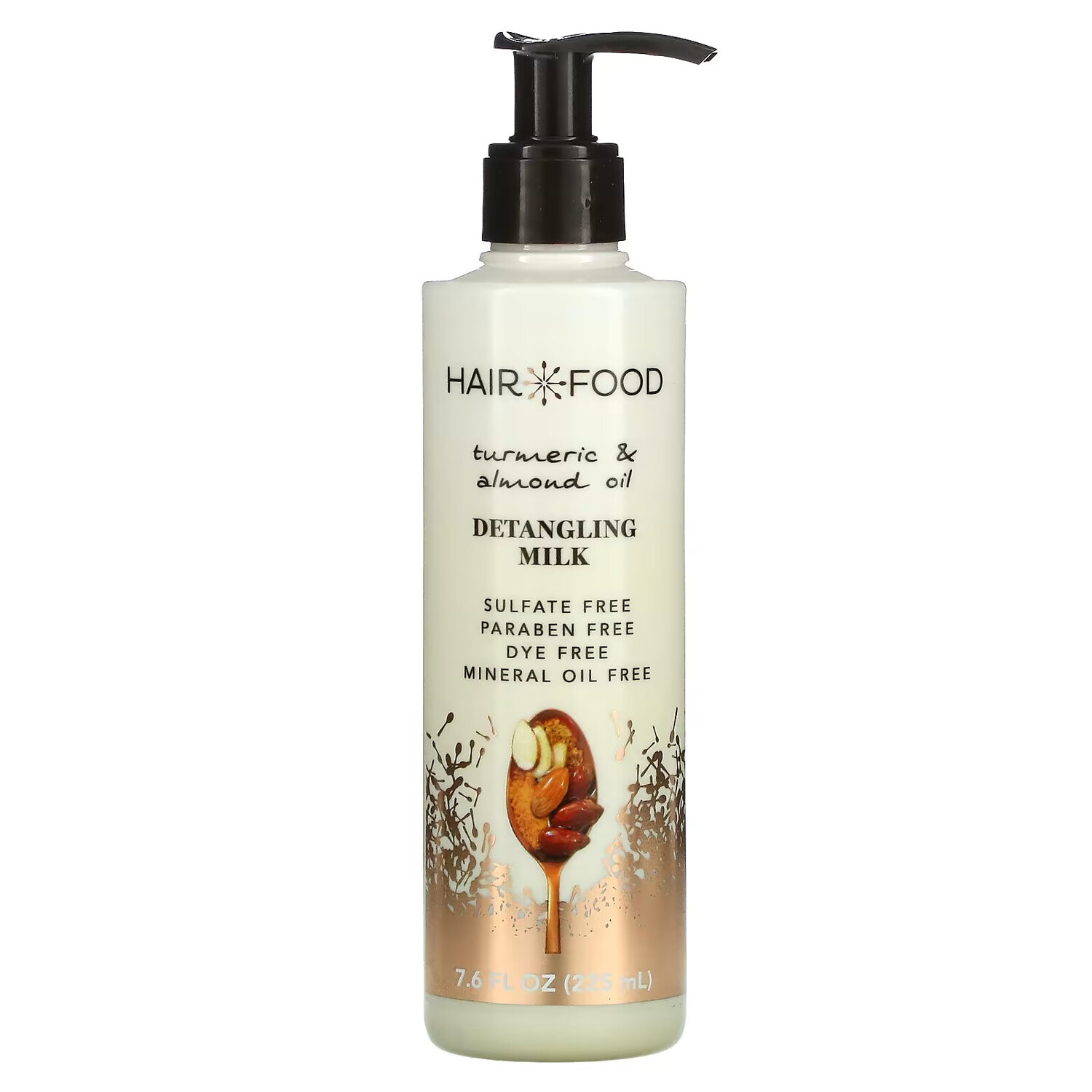 

Hair Food, Молочко для расчесывания волос, куркума и миндальное масло, 225 мл (7,6 жидк. Унции)