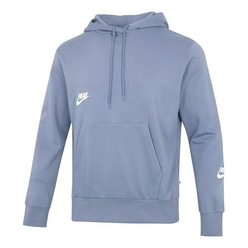 

Толстовка Nike Logo Printing Drawstring Hooded Casual Blue, Синий