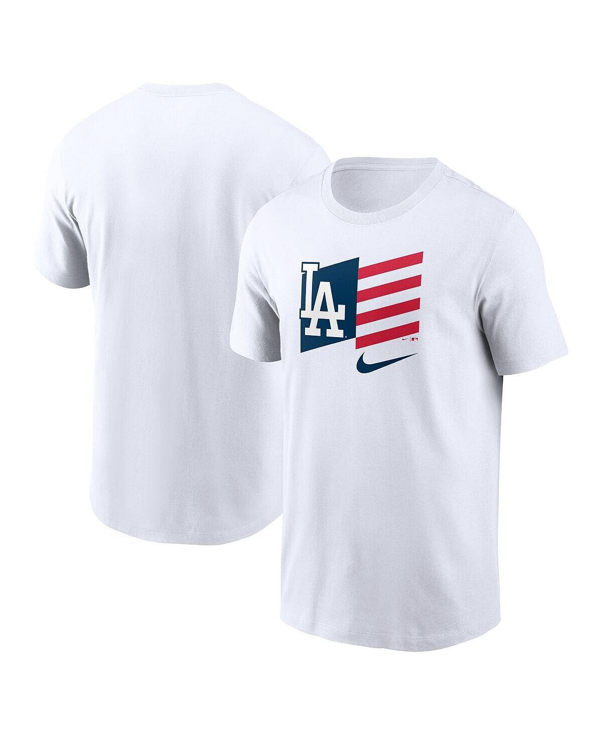 

Мужская белая футболка с флагом американы los angeles dodgers Nike, белый