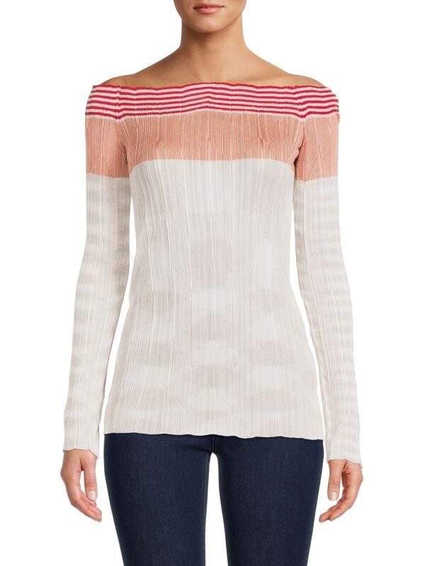 

Топ с Цветными Блоками Missoni с открытыми плечами, белый