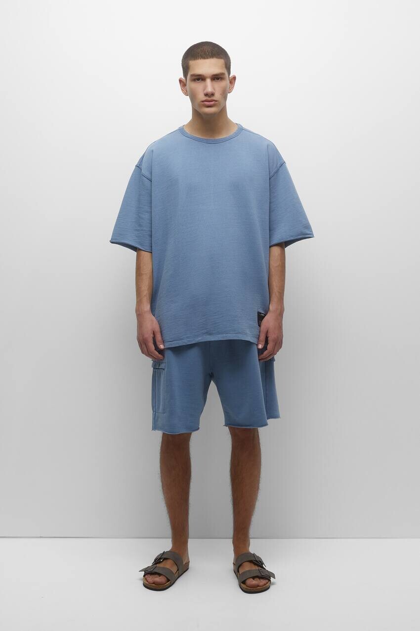

Джоггеры Cargo Bermuda Pull&Bear, голубой
