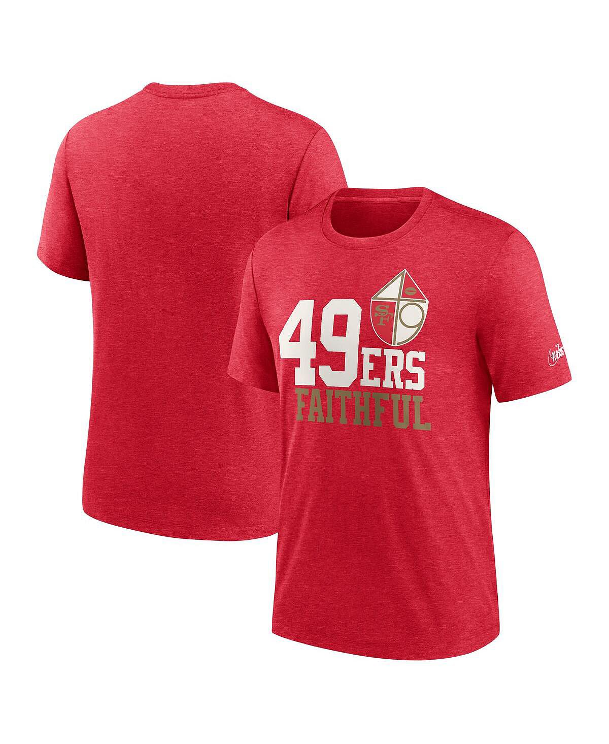 Мужская футболка Heather Scarlet San Francisco 49ers Local Tri-Blend Nike свитшот с круглым вырезом river island san francisco цвета экрю