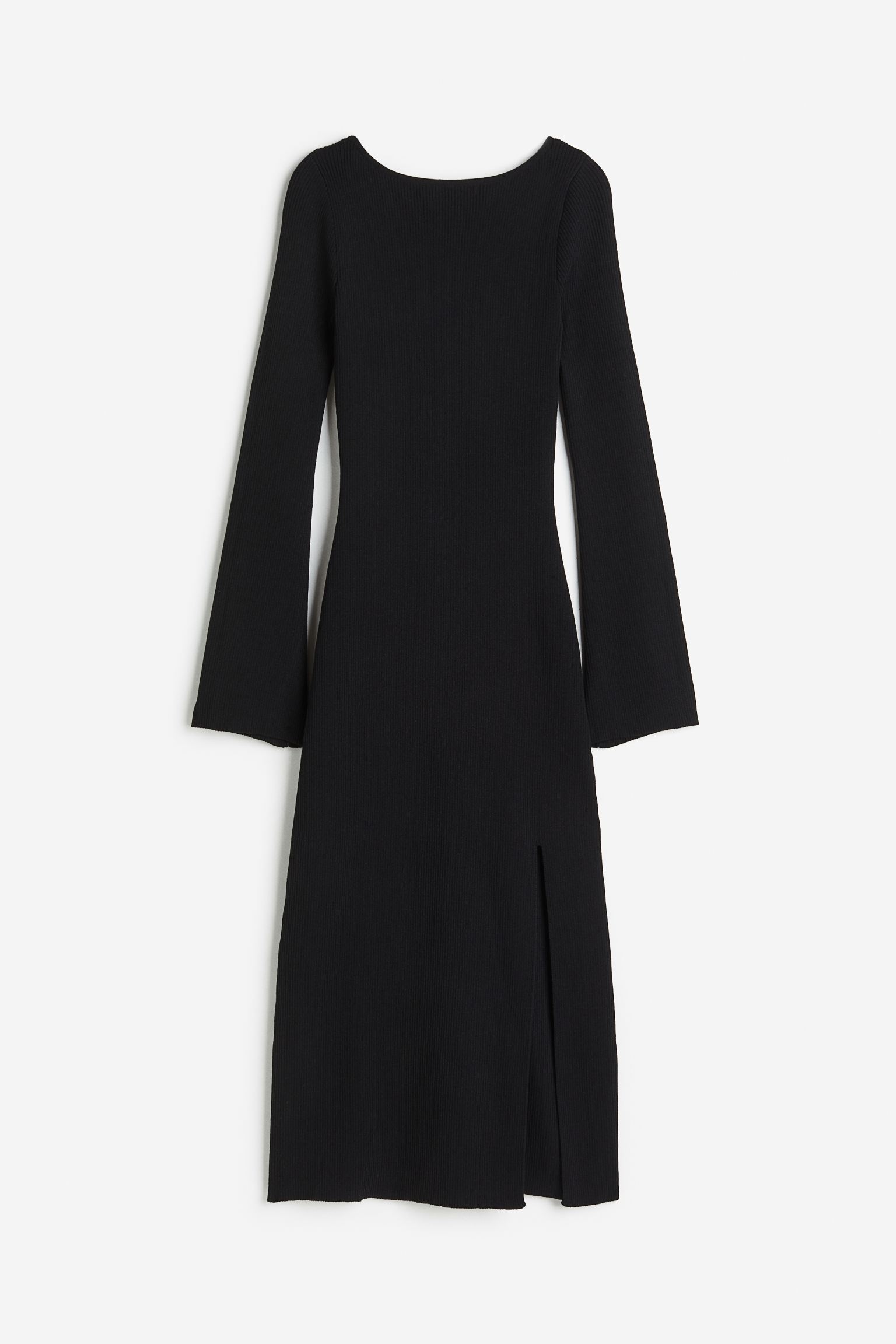 Платье H&M Rib-knit Bodycon, черный