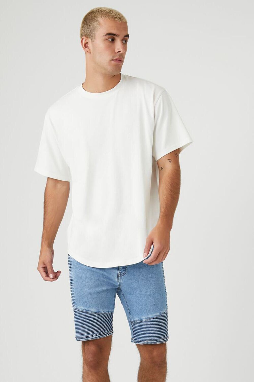 

Джинсовые мото шорты Forever 21, деним
