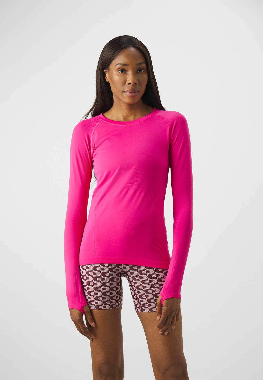 Рубашка с длинным рукавом MOMENTUM Athleta, цвет tulip pink цена и фото