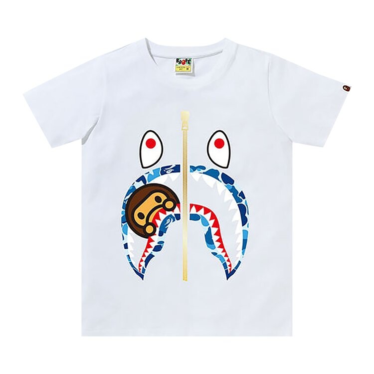 

Футболка BAPE ABC Camoilo Shark Tee 'White/Blue', белый