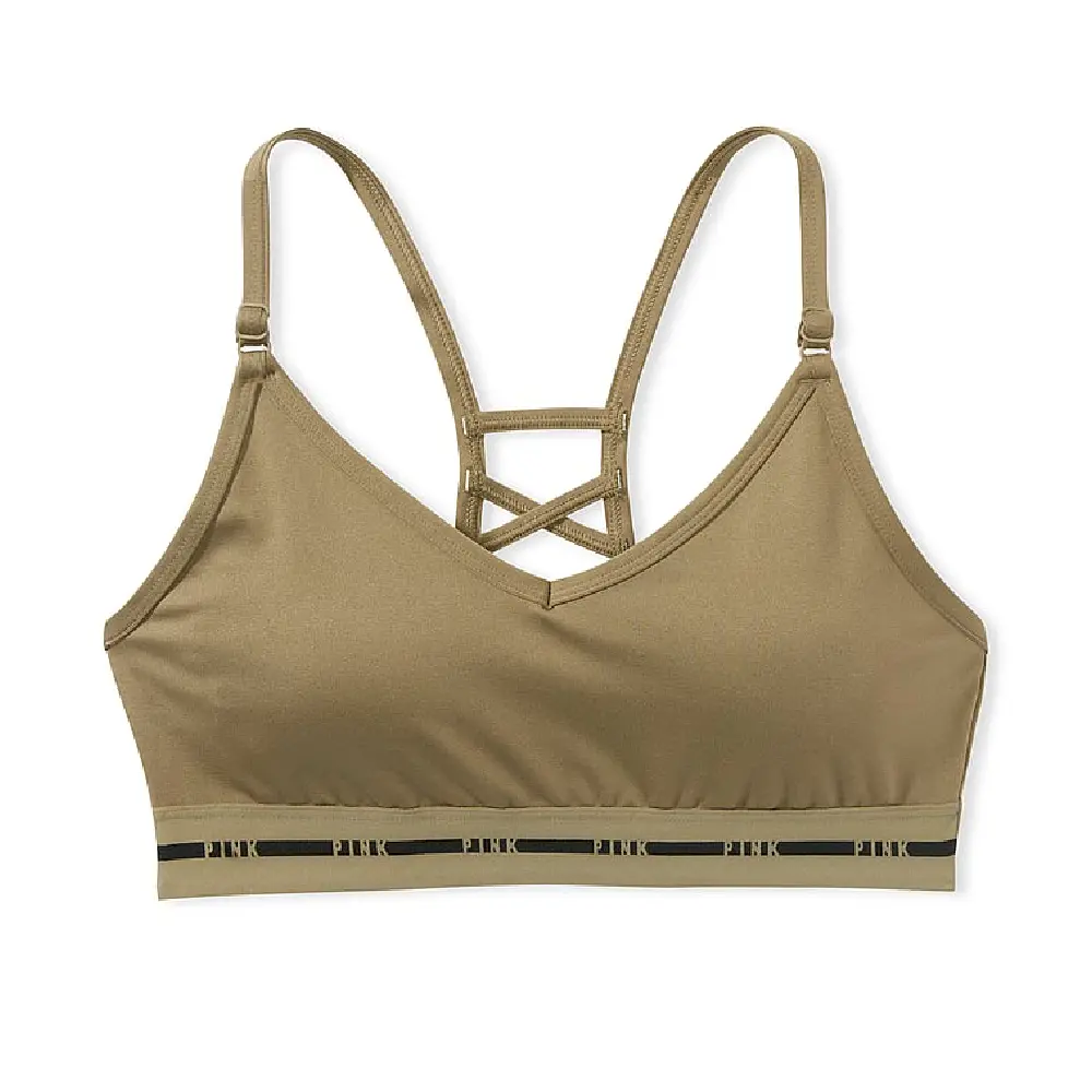 

Спортивный бюстгальтер Victoria's Secret Pink Ultimate Strappy Back Lightly Lined, оливковый