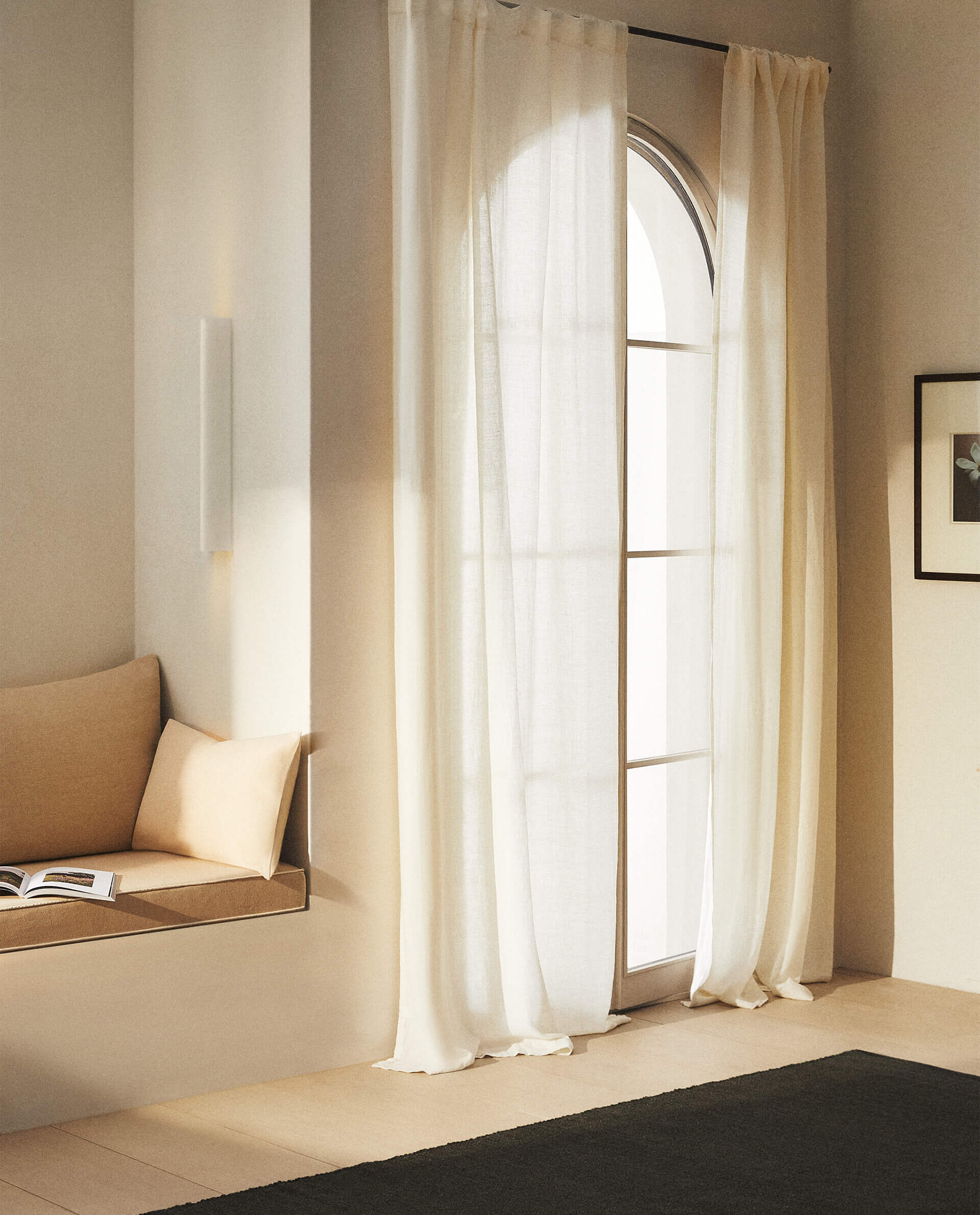 Штора Zara Home Linen, 140 Х 270 см, белый цена и фото