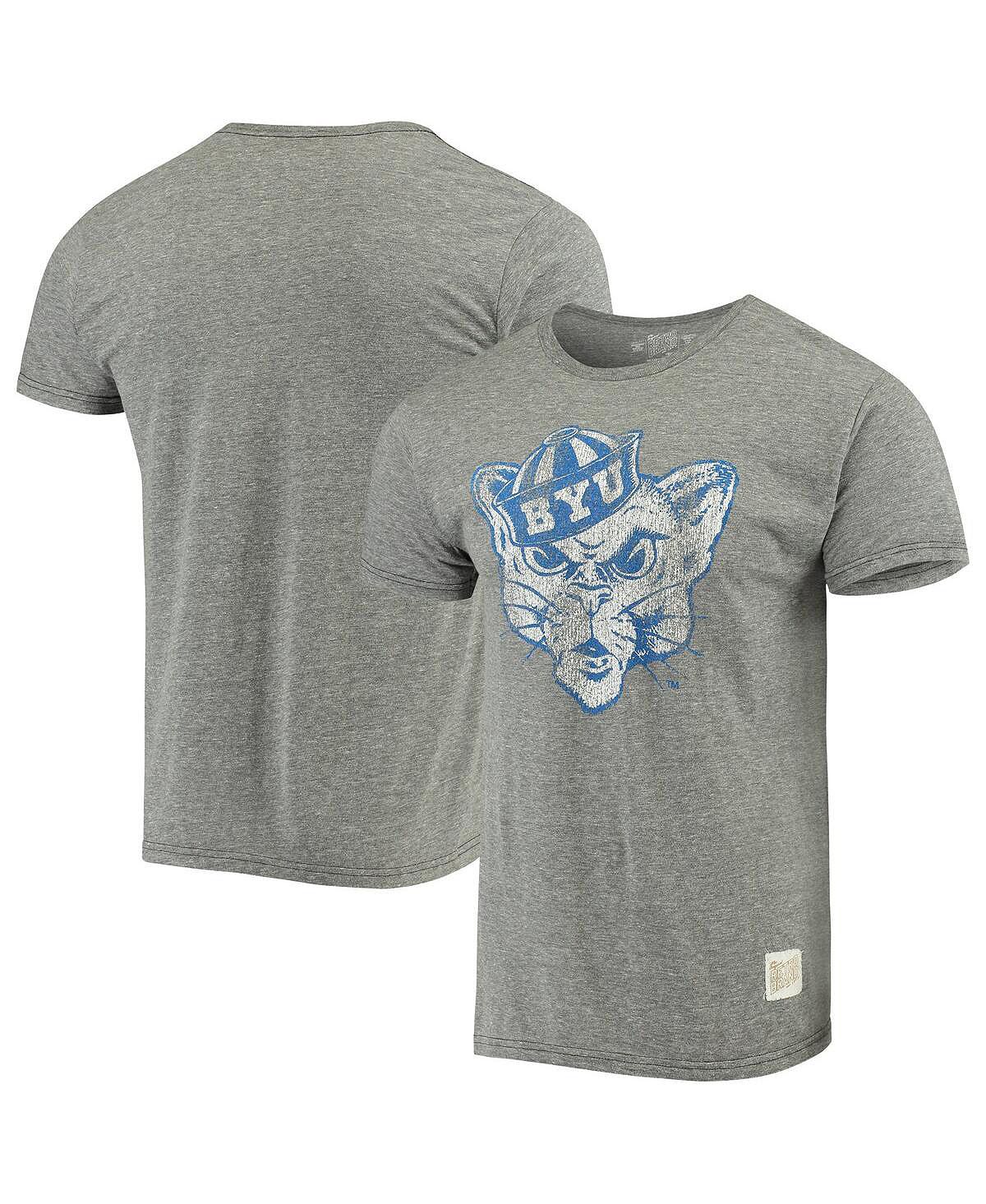 цена Мужская серая меланжевая футболка byu cougars с винтажным логотипом tri-blend Original Retro Brand, мульти