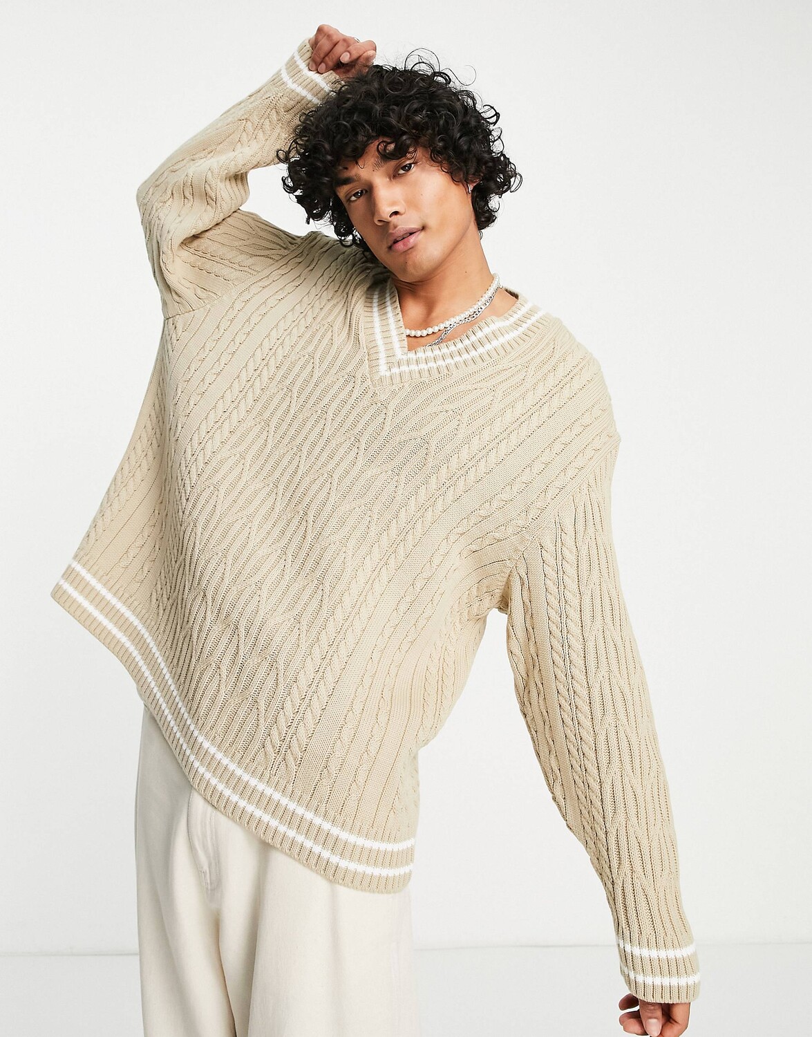 

Овсяный джемпер крупной вязки ASOS DESIGN