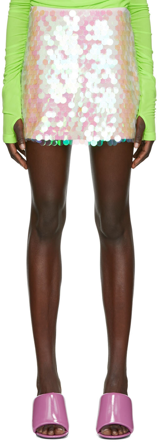 

Бежевая мини-юбка из полиэстера Helmut Lang