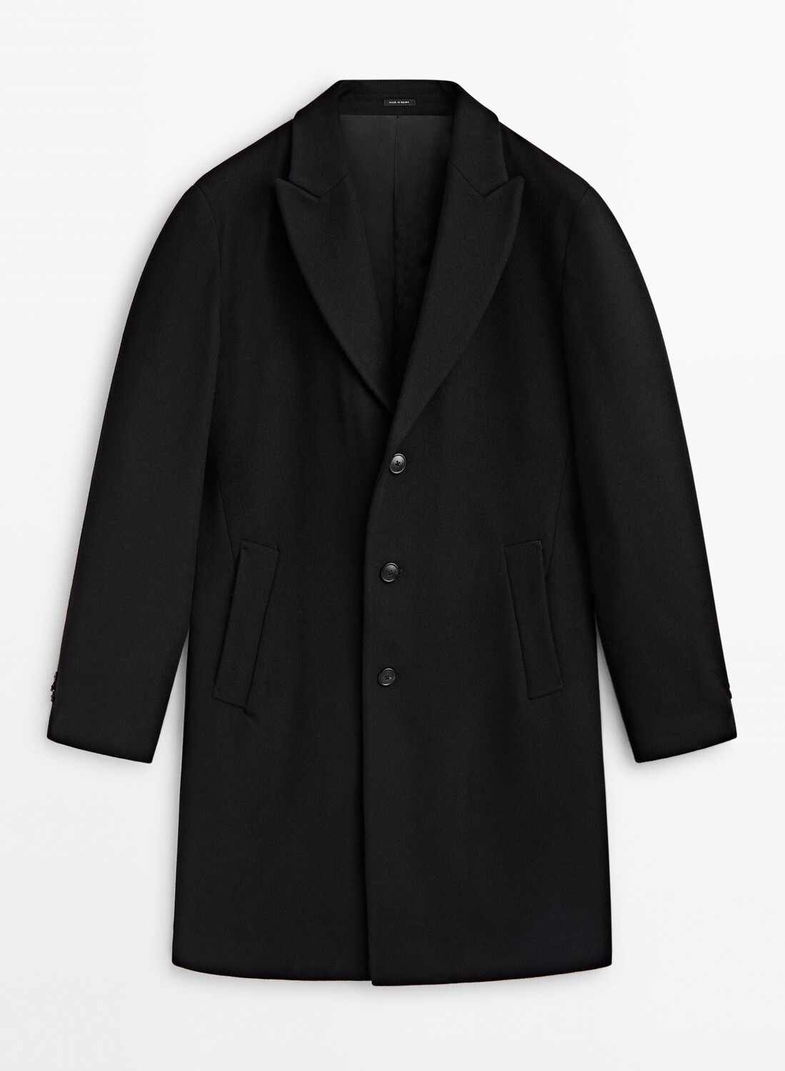 

Пальто Massimo Dutti Wool Blend, черный