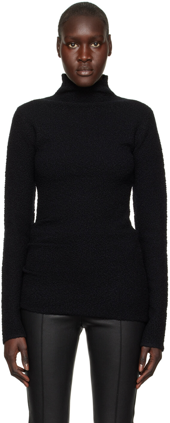 

Черная асимметричная водолазка Helmut Lang, Черный