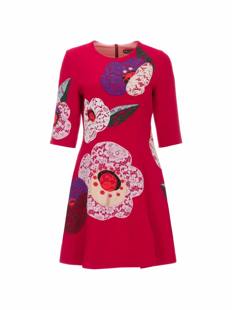 Коктейльное платье Dolce&Gabbana юбка с цветами 42 размер