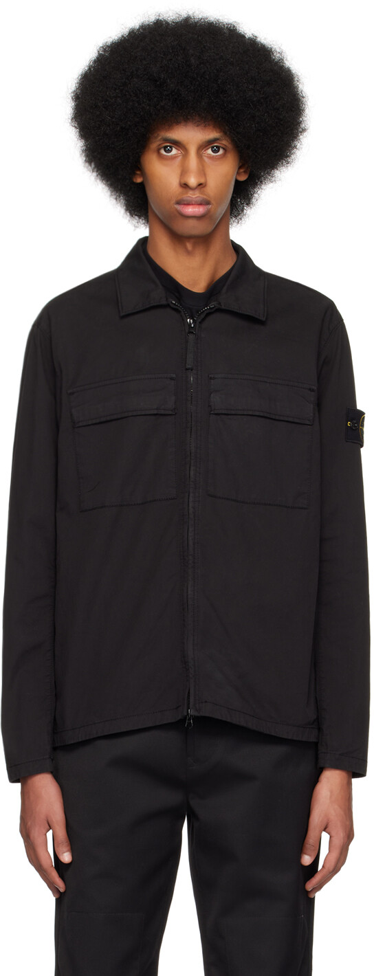 

Черная куртка-рубашка Stone Island