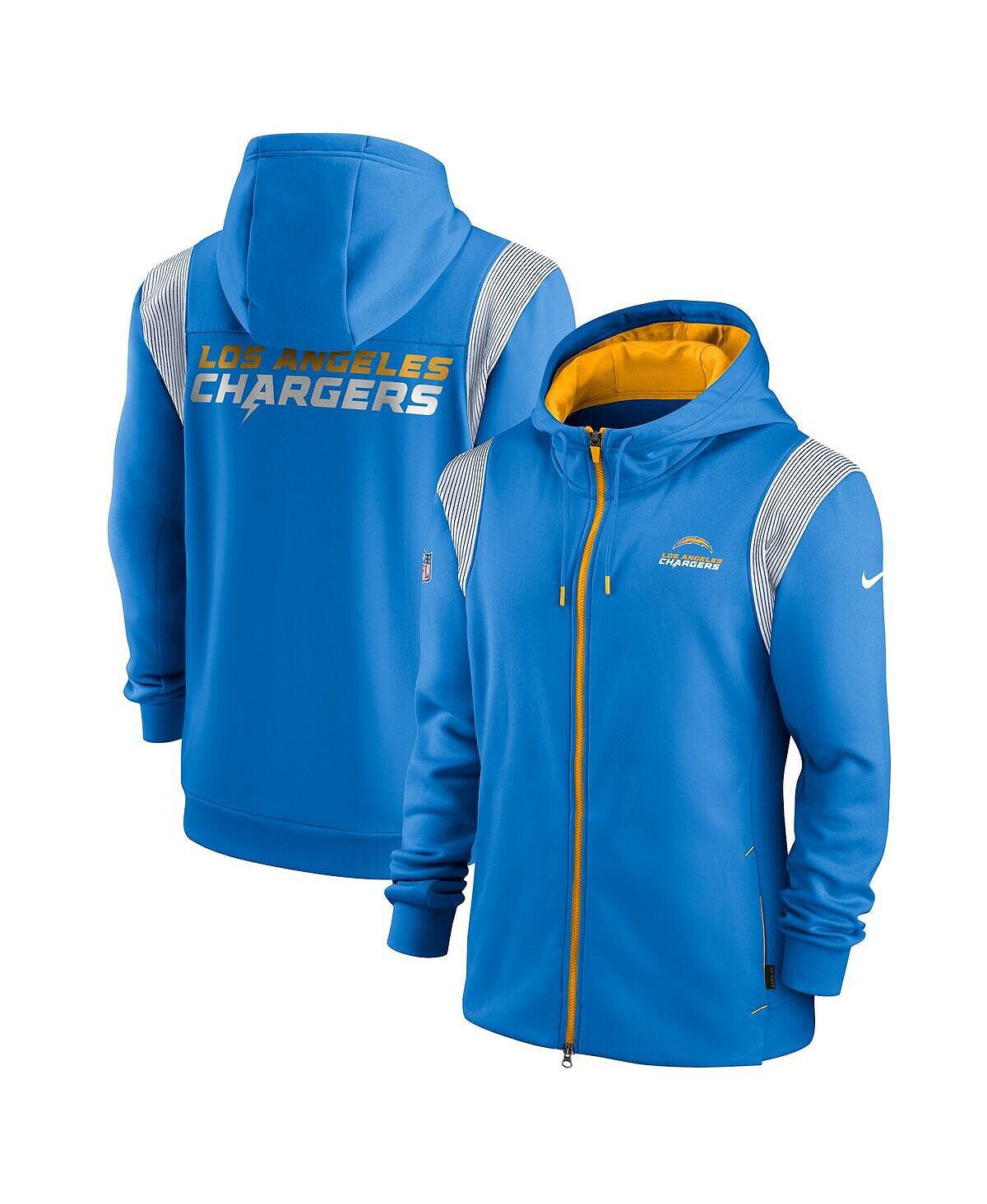 

Мужская пуховая синяя худи los angeles chargers performance sideline lockup с молнией во всю длину Nike, синий
