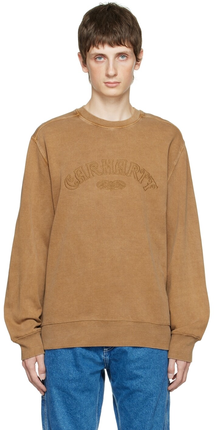 

Коричневая толстовка, окрашенная в готовом виде Carhartt Work In Progress, Коричневый