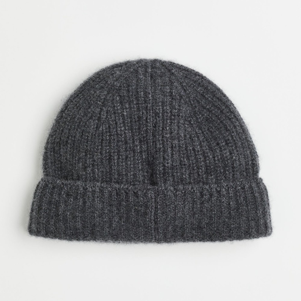 Шапка H&M Rib-knit Cashmere, темно-серый шапка из кашемира marc