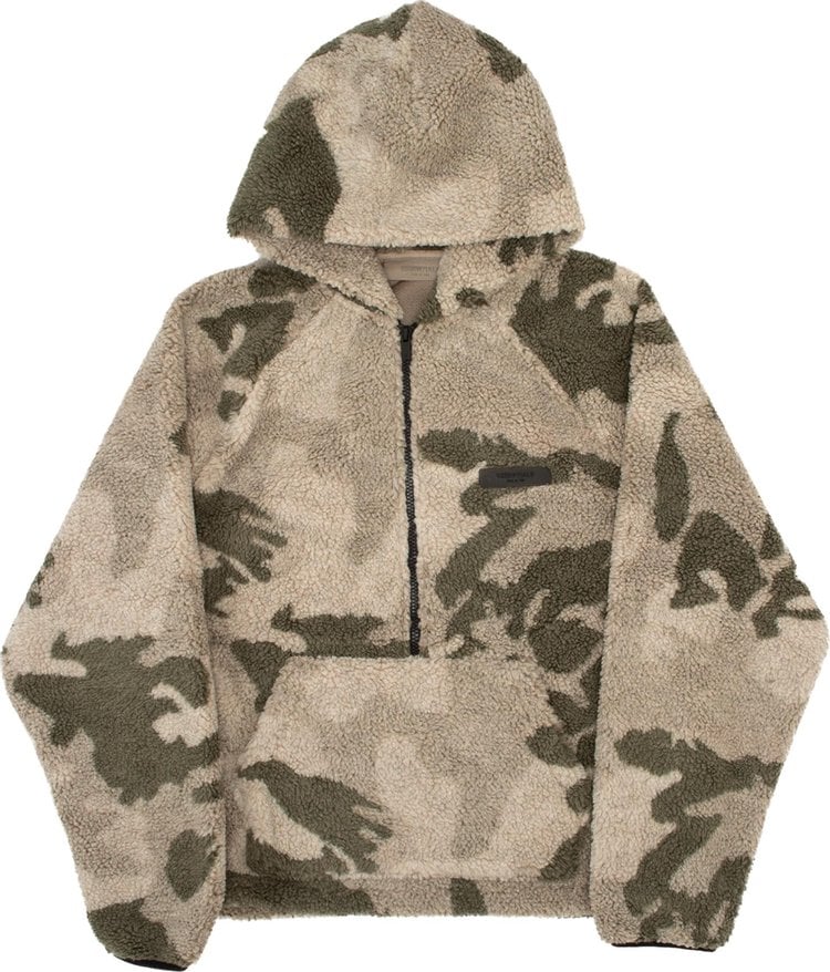 Худи Fear of God Essentials Polar Fleece Half Zip Hoodie 'Camo', разноцветный - фото