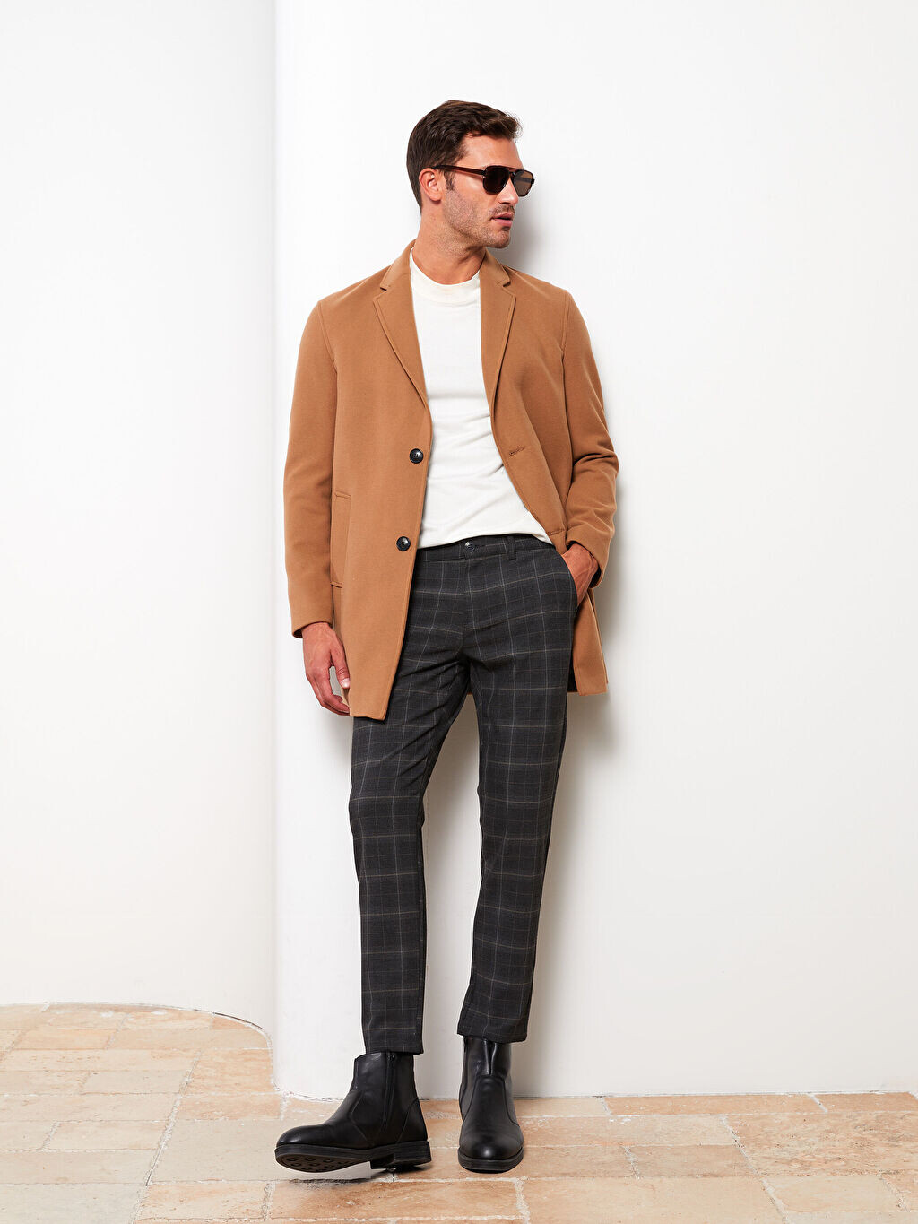 

Мужские брюки Slim Fit в клетку LCW Vision, Серый