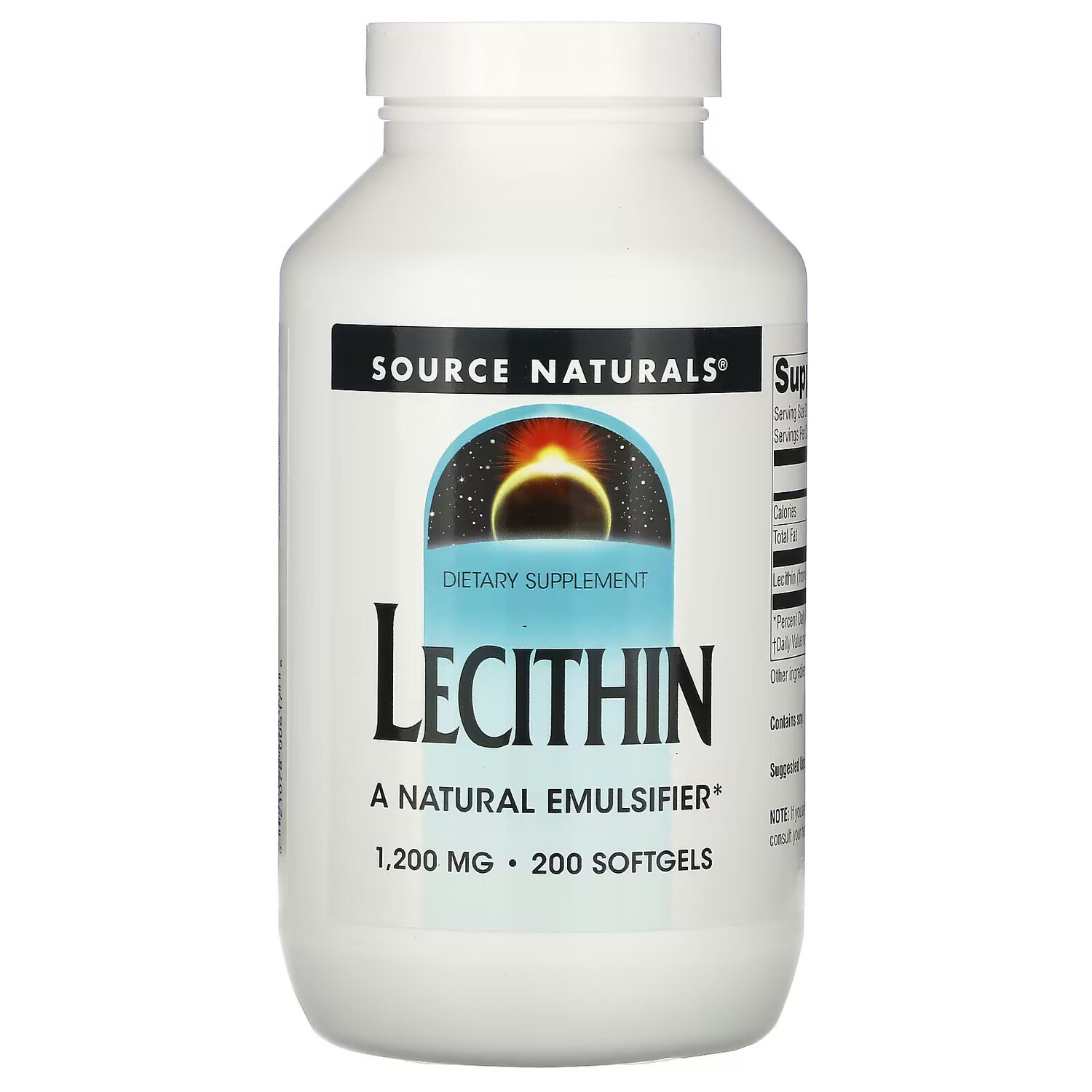 

Source Naturals, лецитин, 1200 мг, 200 мягких таблеток